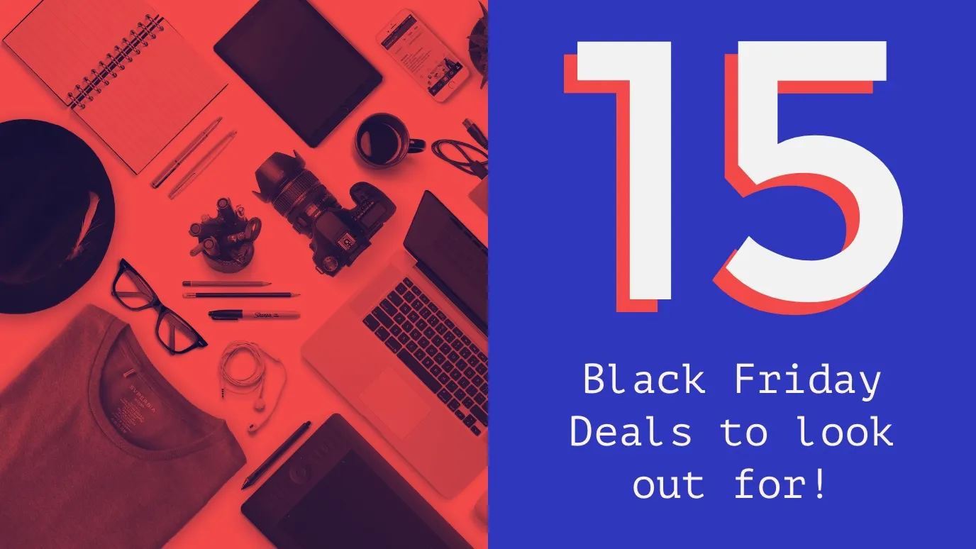 Red and Blue Black Friday Deal List Blog Banner Header