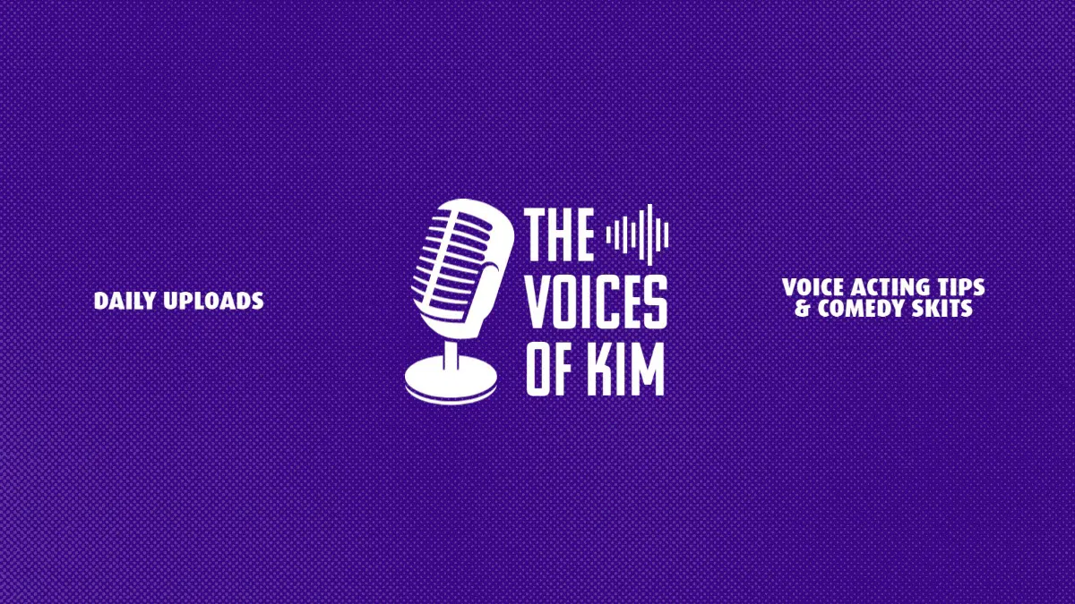 Purple White Voices Of Kim Voice Acting Youtube Channel Art