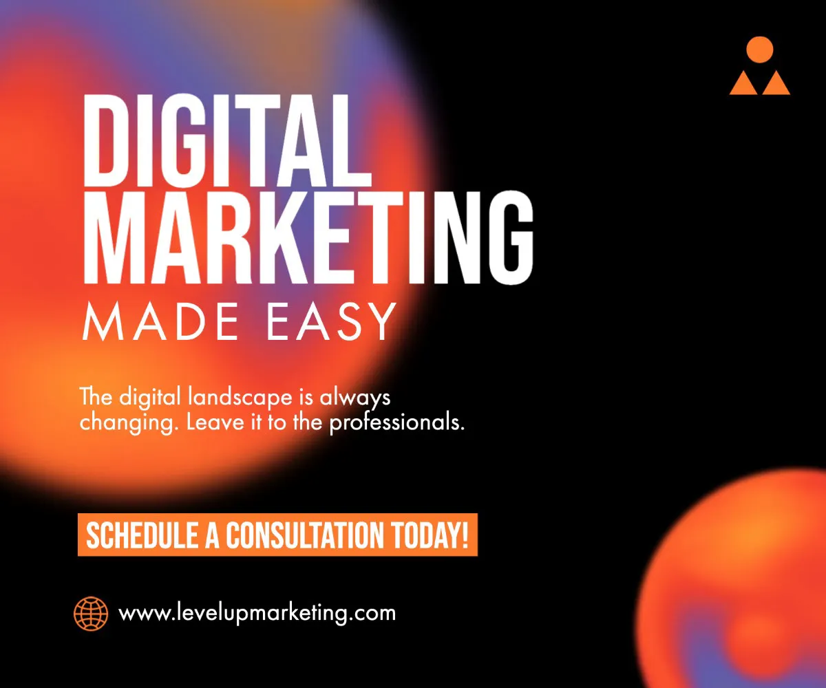 Black and Orange Gradient Digital Marketing Web Banner