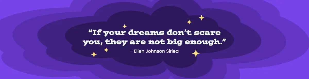 Purple clouds and stars quote Linkedin Profile Cover