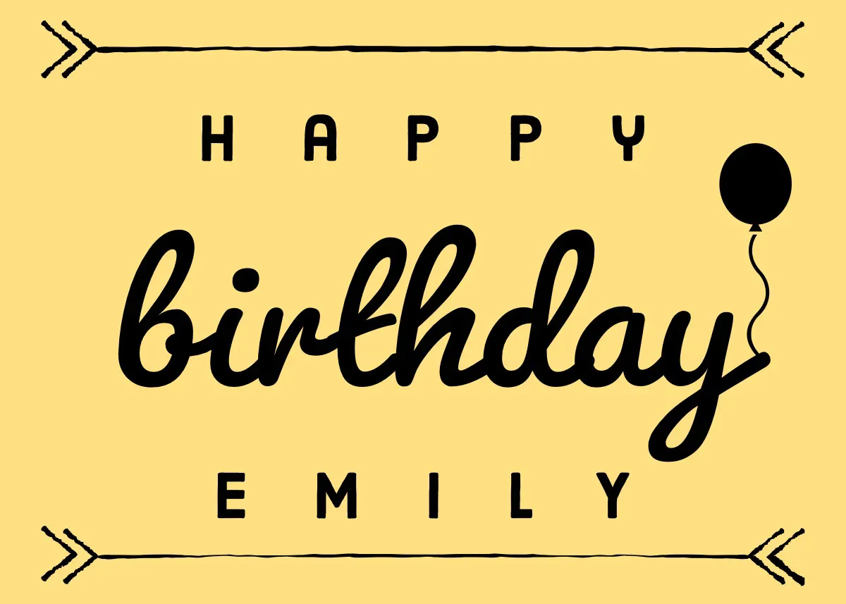 Yellow and Black Happy Birthday Card