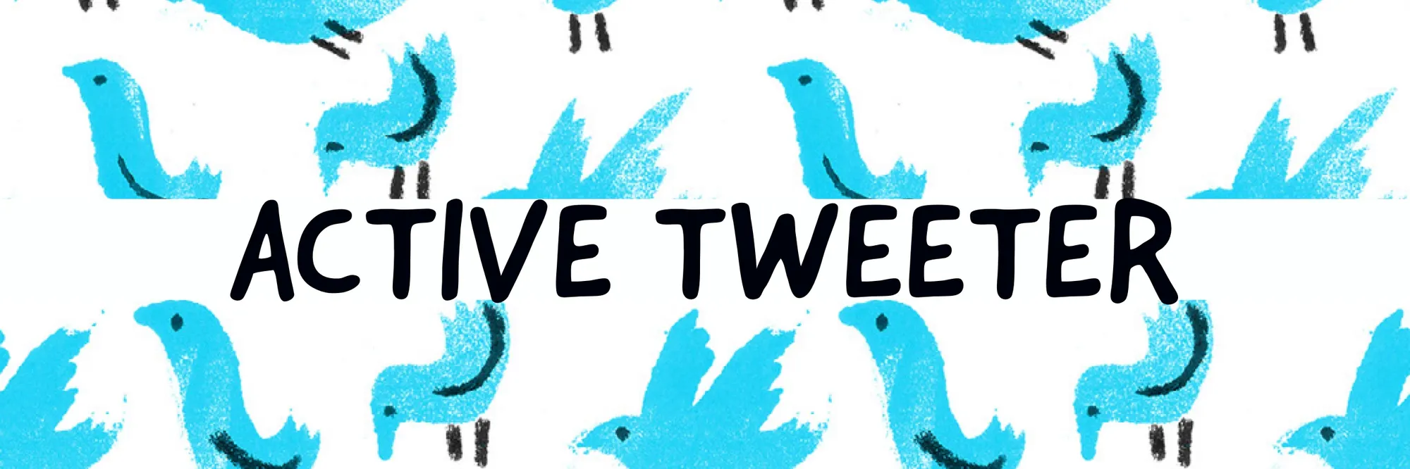 Illustrated Twitter Header with Blue Birds