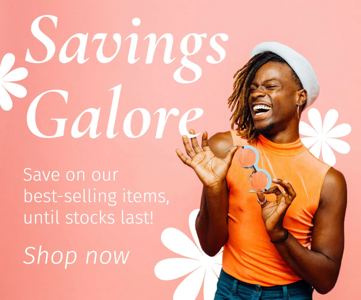 Pink and White Savings Website Banner