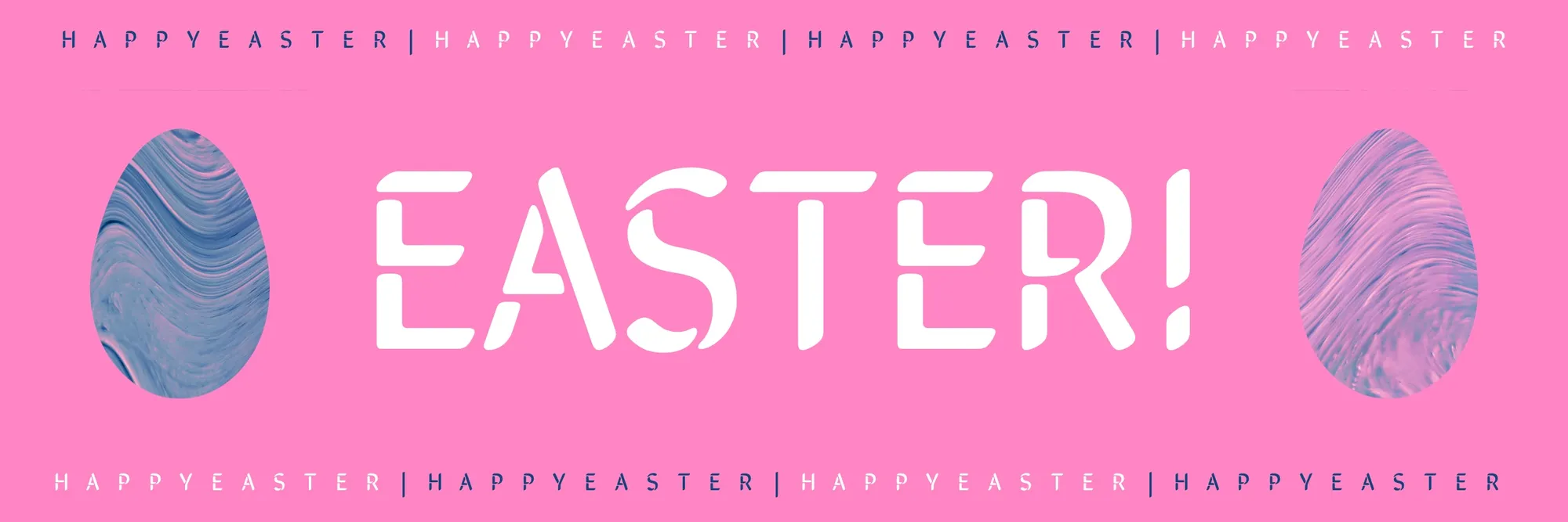 Pink Cutout Abstract Easter Banner