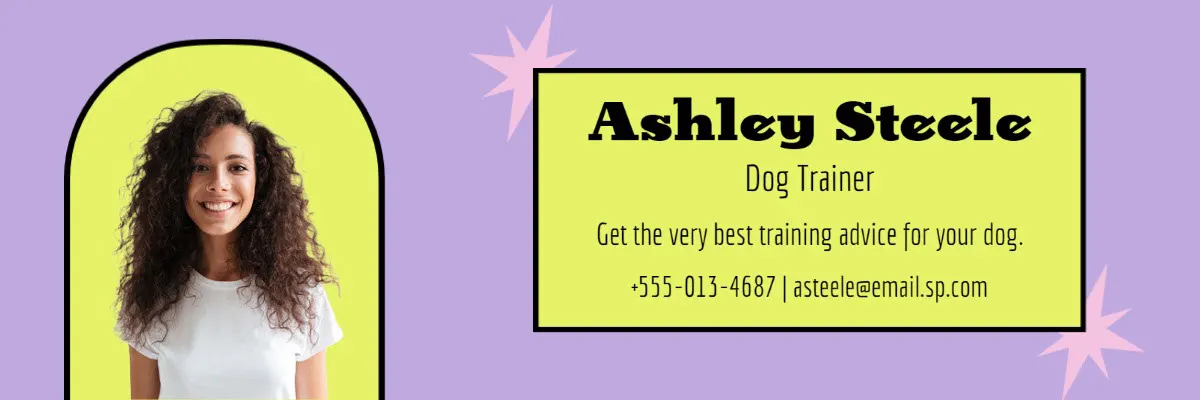 Green & Purple Dog Trainer Business Banner