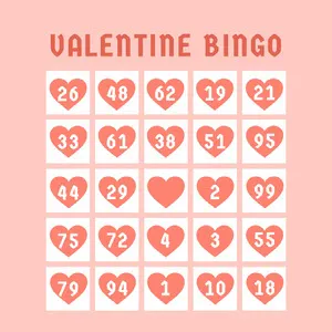White and Pink Bingo Card Bingo Number Generator
