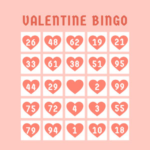 White and Pink Bingo Card Bingo Number Generator