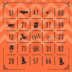 Orange Zig Zag Illustrated Halloween Party Bingo Card Halloween Party Bingo Card