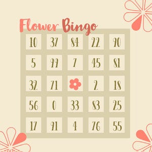 Pink and Green Bingo Card Baby Shower Bingo Card