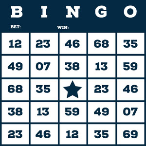 Dark Blue Bingo Card with Numbers Bingo Number Generator