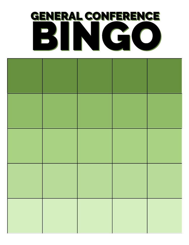 Green Gradient General Conference Bingo