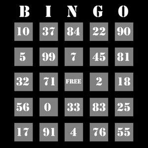 Black and Grey Bingo Card Bingo Number Generator