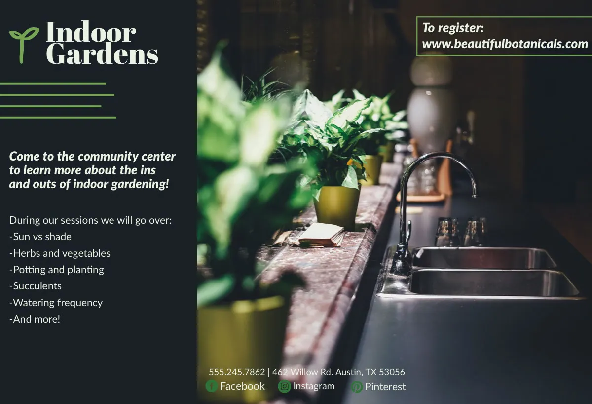 Green Indoor Gardening Brochure