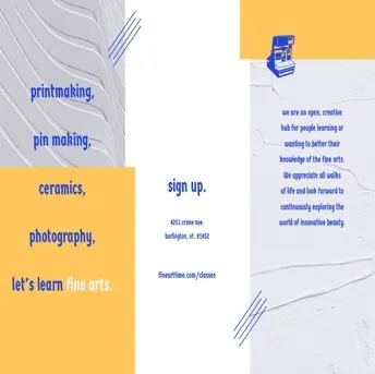 Yellow and Blue Fine Arts Course Brochure