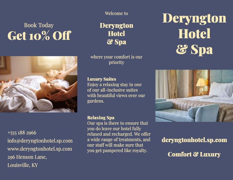 Navy & Yellow Hotel and Spa Brochure