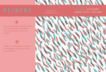 Pink Painting and Art Class Brochure