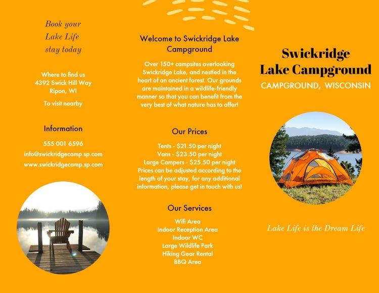 Orange, Brown & Yellow Campground Brochure