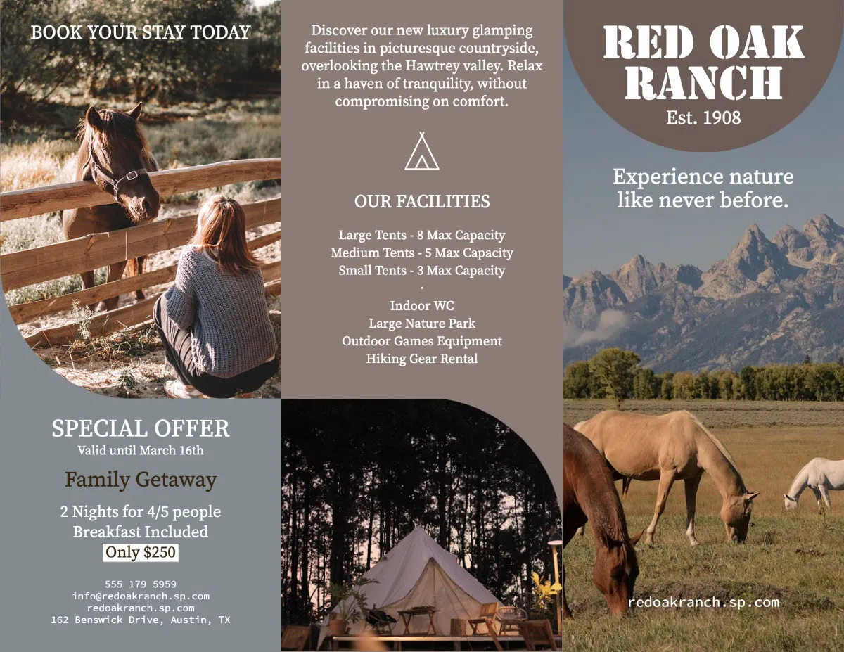 Brown And Gray Vacation Ranch Brochure