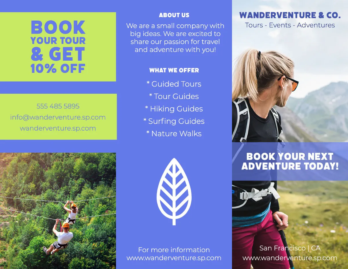 Blue & Green Adventure & Events Brochure