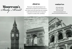 Gray Study Abroad Travel and Tourism Brochure with Architecture Collage Travel Brochure