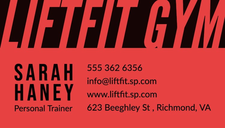 Red & Black Gym Business Card