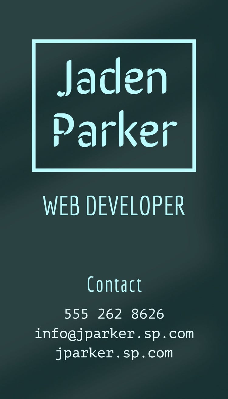 Green And Blue Web Developer Business Card