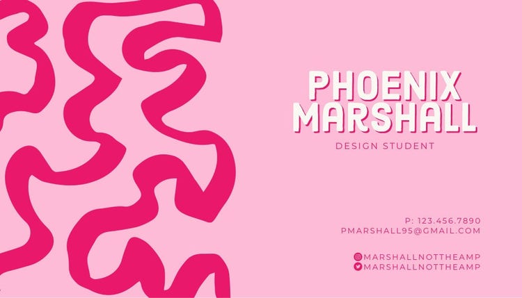 Pink Modern Design Student Business Card