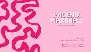 Pink Modern Design Student Business Card Student Business Card