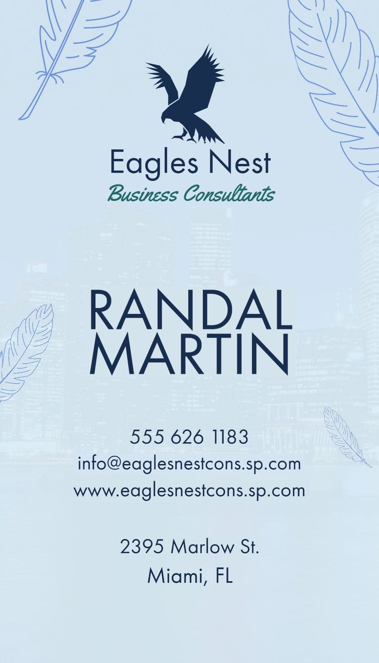 Blue Eagle Business Consultant Business Card