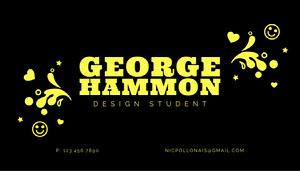Yellow Graffitti Design Student Business Card Student Business Card