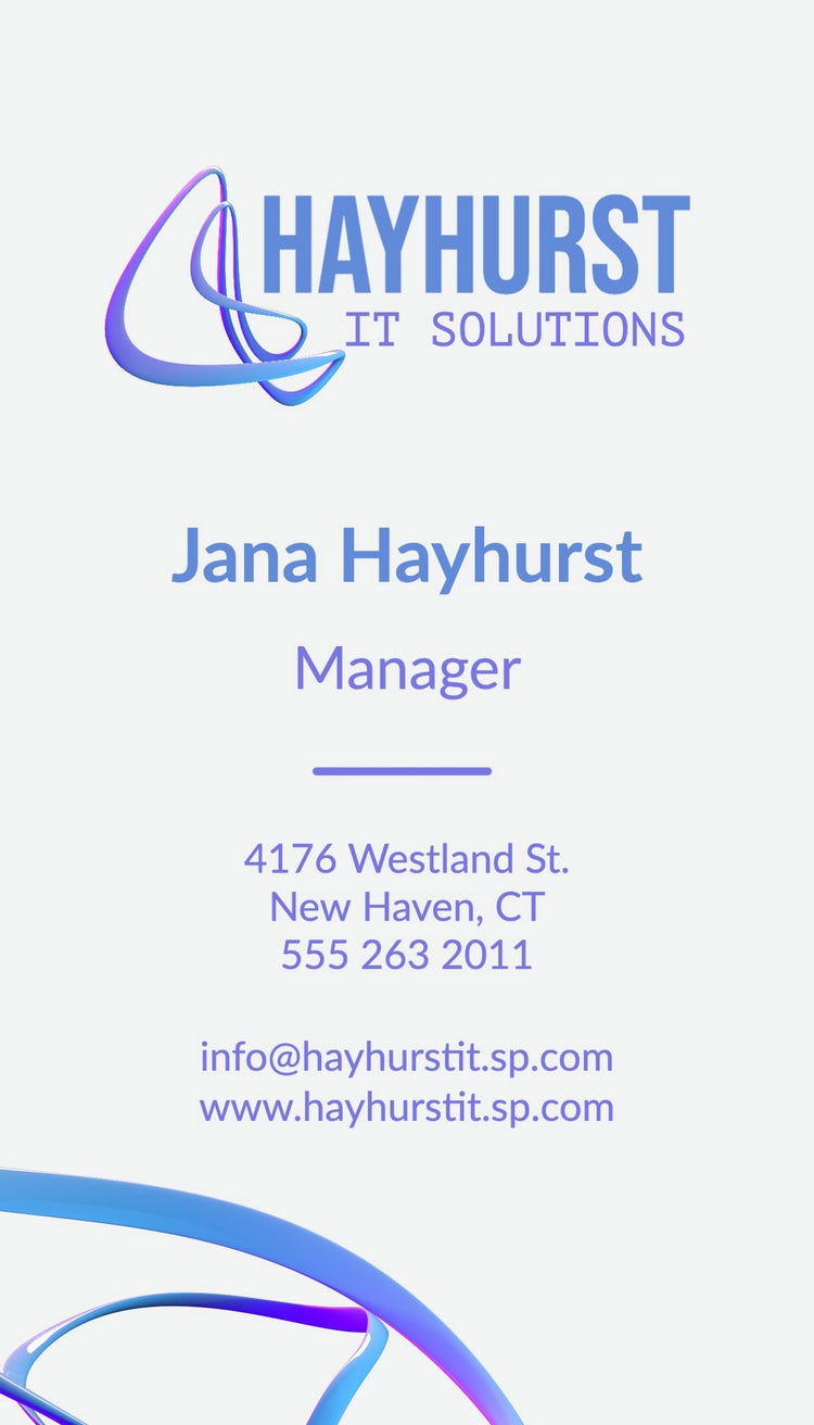 Blue IT Solution Company Business Card