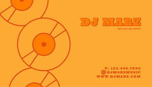 Orange Simple DJ Business Card Copy DJ Business Card