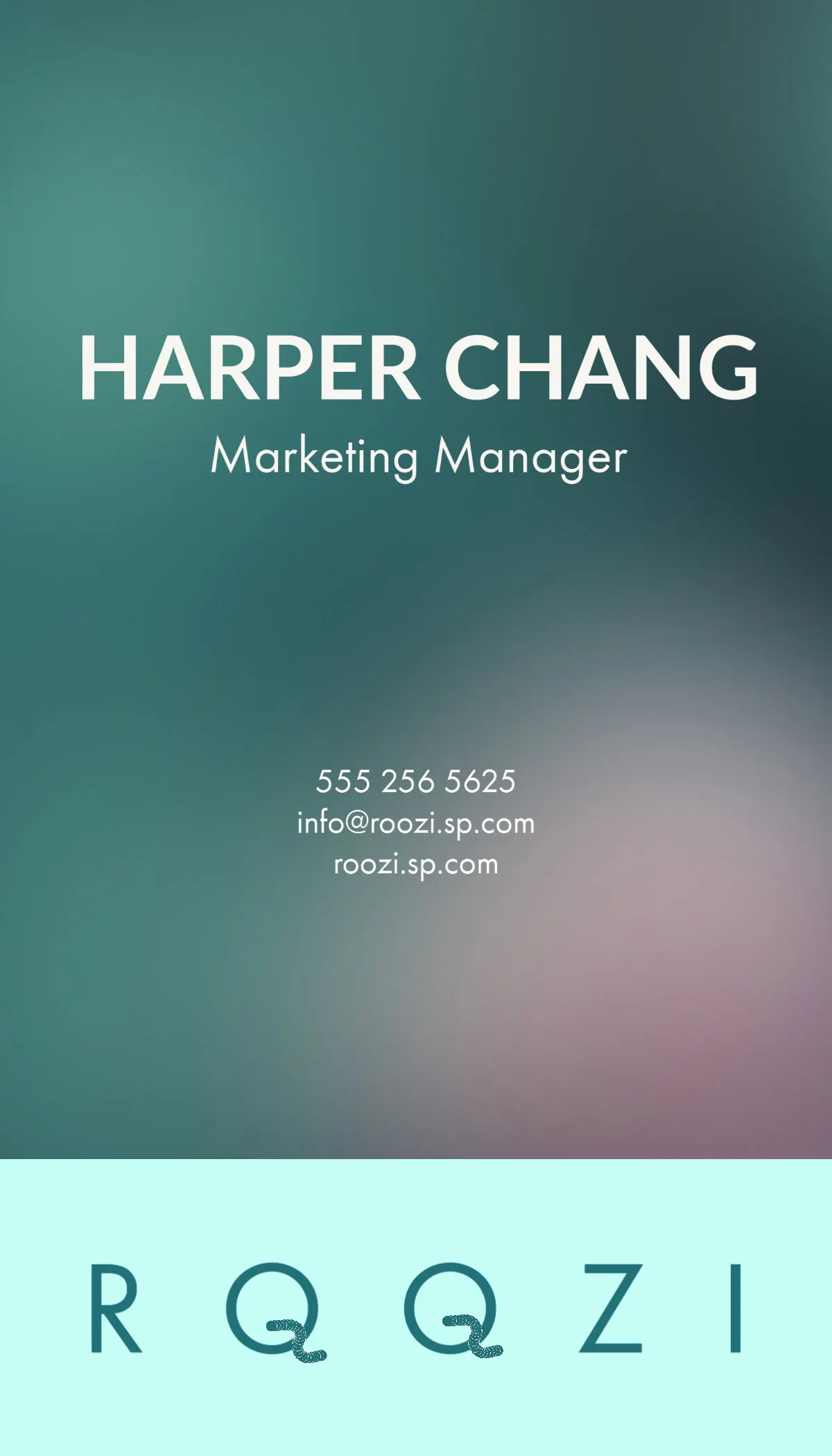 Green Pink Marketing Manager Business Card