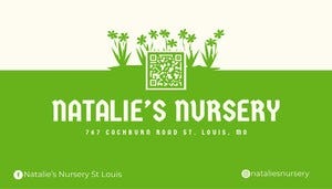 Green Nursery Business Card With QR Code Business Card with QR Code