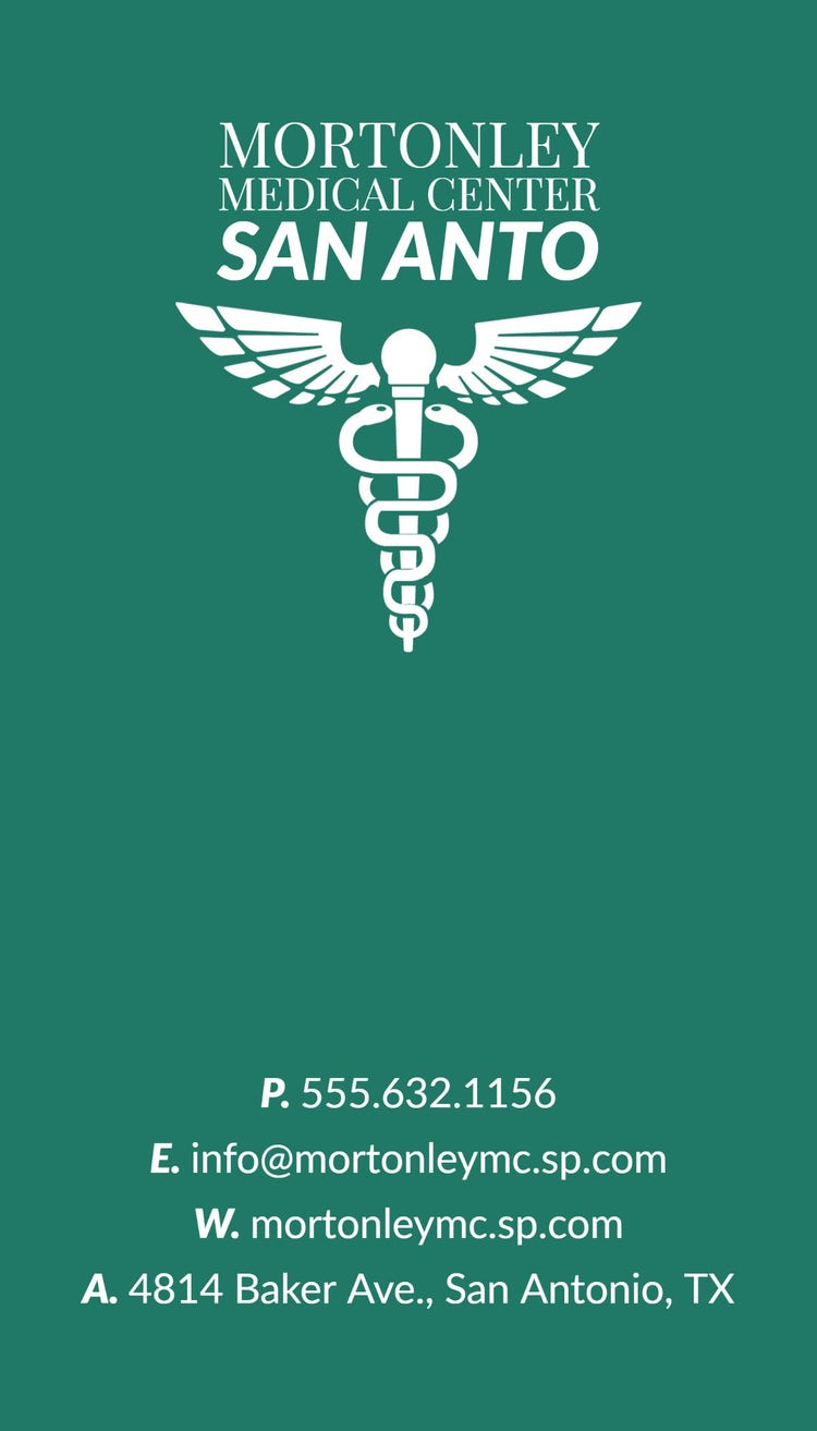 Green Minimal Medical Center Business Card