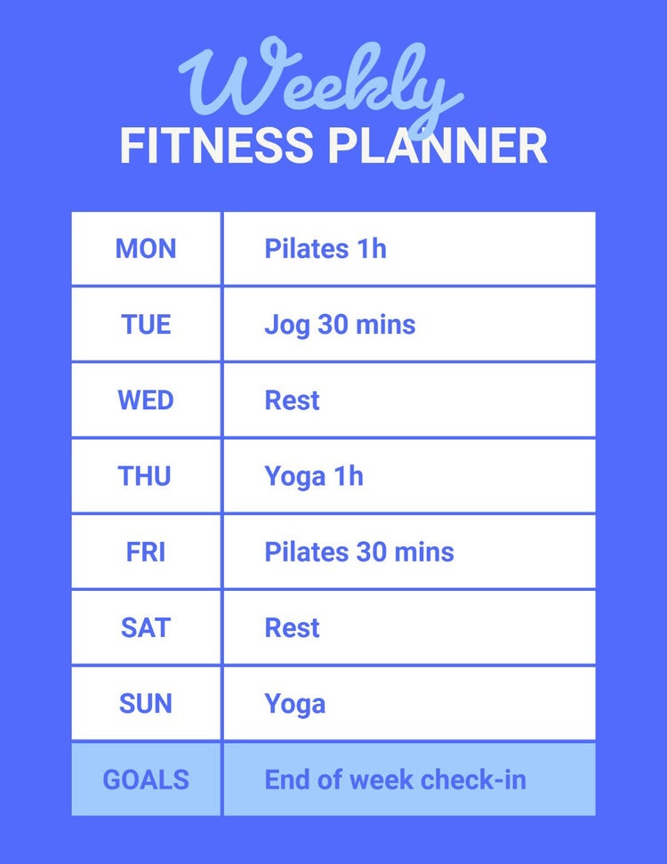 Blue Background Weekly Plan