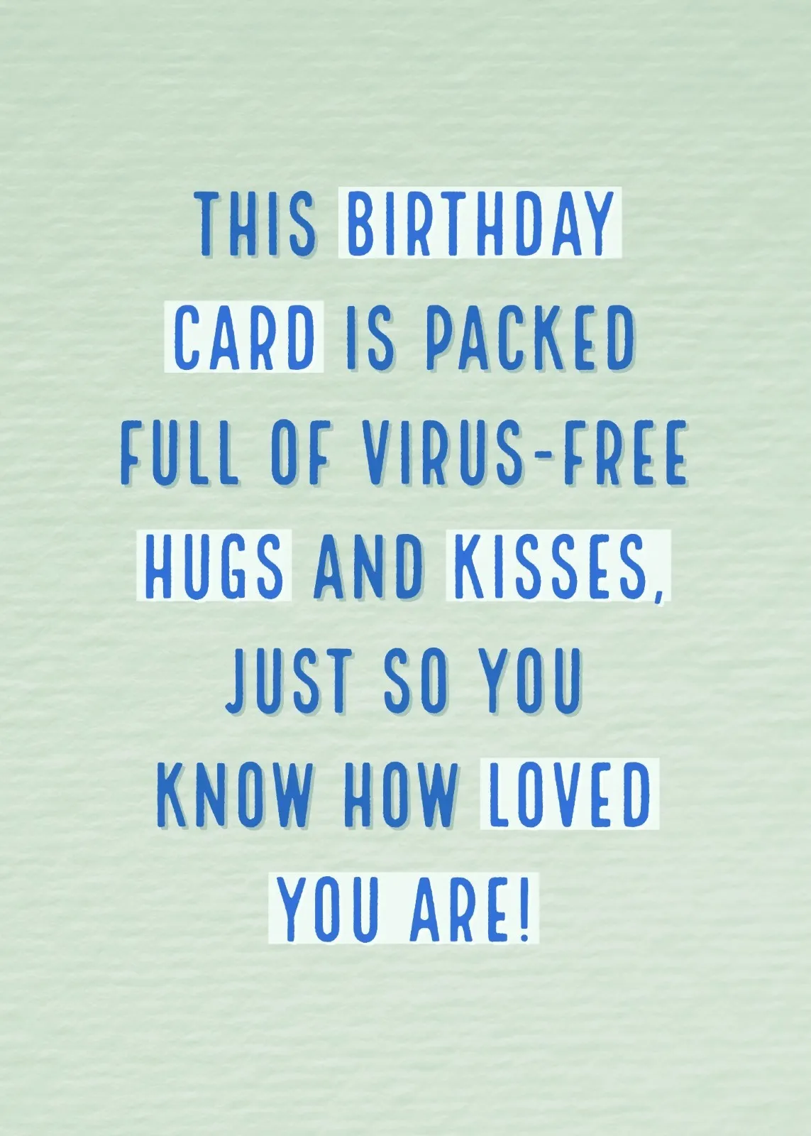 Green and Blue Coronavirus Themed Love Card