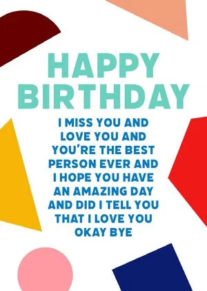Colorful Geometric Shapes Happy Birthday Card COVID-19 Birthday Card