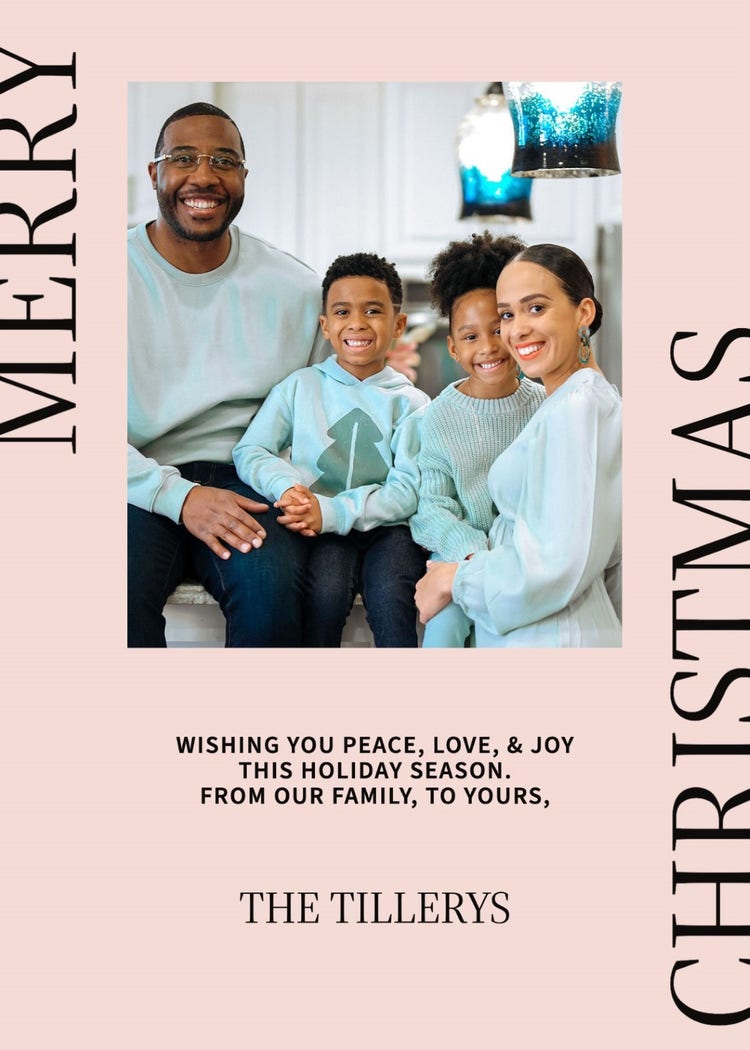 Pink Minimal Holiday Card by The Tillerys