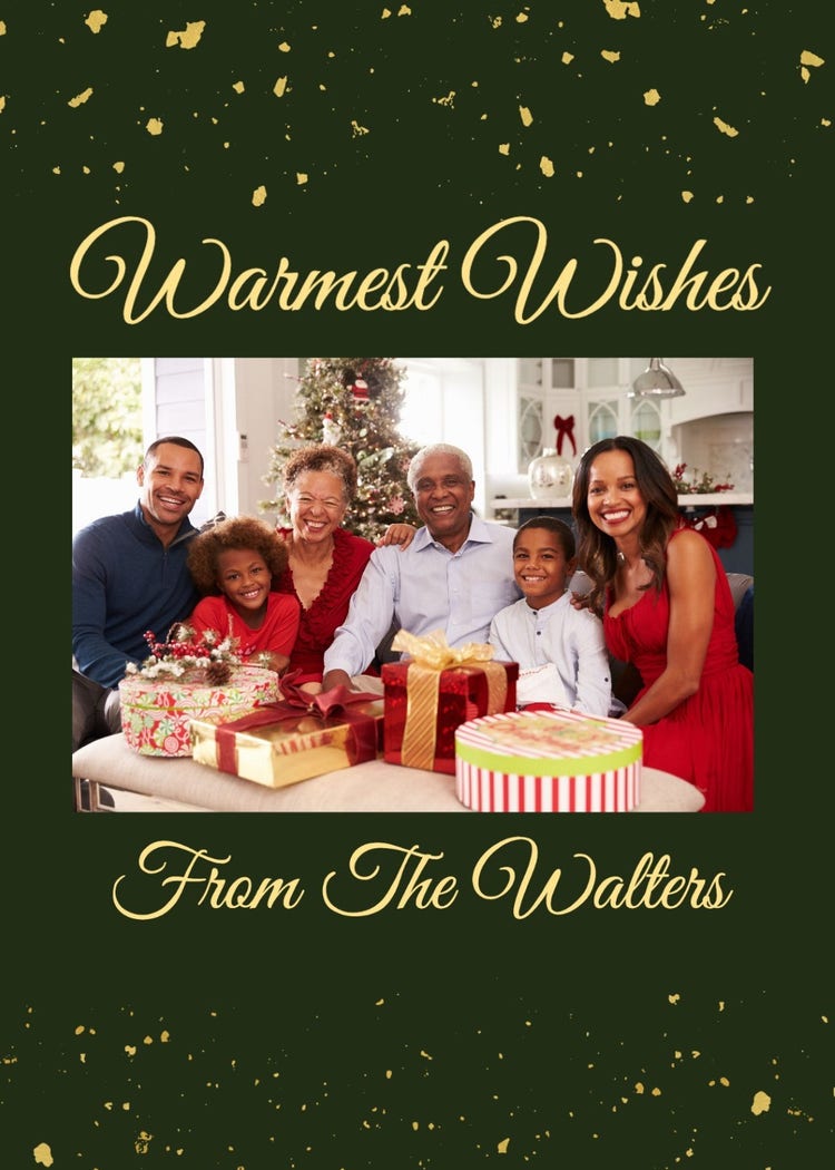 Green & Gold Family Christmas Card