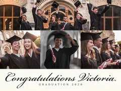 Traditional Five Picture Graduation Album Cover Graduation Congratulation Card