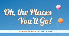 Blue Congratulations to Graduates Instagram Graphic with Balloons Graduation Congratulation Card