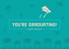 Blue Illustrated Congratulations on Graduation Card Graduation Congratulation Card