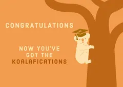 Orange and White Congratulations Card Graduation Congratulation Card