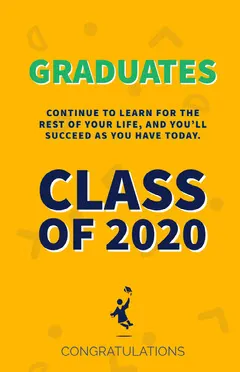 Yellow and Blue Graduation Poster Graduation Congratulation Card