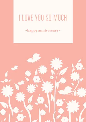 Orange Floral Happy Marriage Anniversary Card Anniversary Card