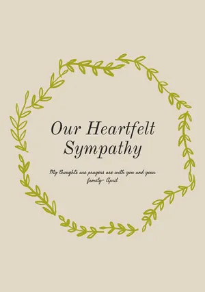Green and Grey Support Card Sympathy Card