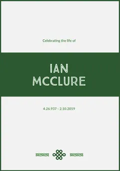 Green Funeral Invitation Card Funeral Card
