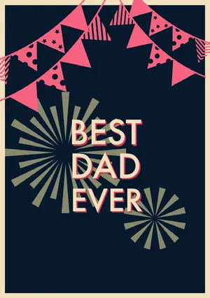 Black Red and Yellow Father's Day Card Father's Day Card