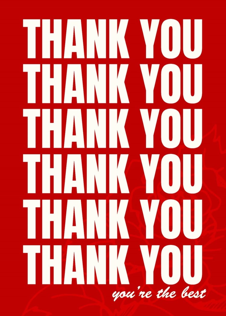 Red Bold Thank You E-Card